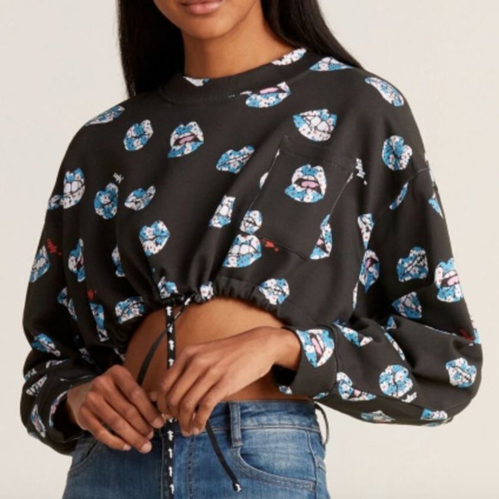 Au jour le jour cropped drawstring sweatshirt